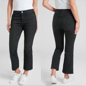 Athleta Sculptek Crop Kick Tuxedo Ankle High Rise Flare Jean Carbon Wash 0